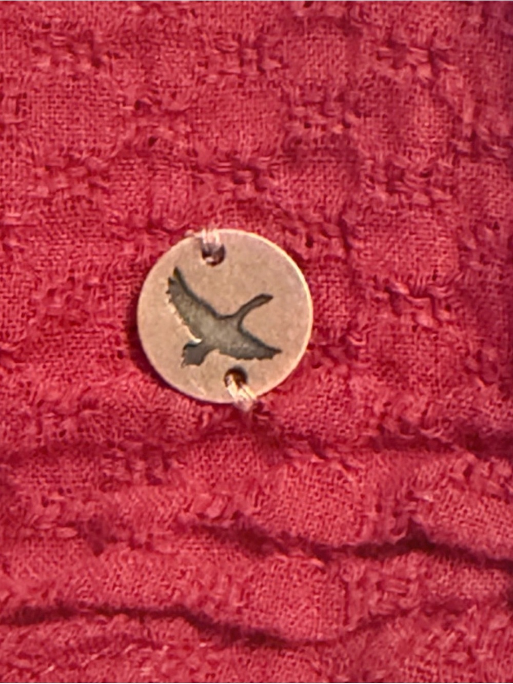 Eddie Bauer Brick Red Button-Down Utility Shirt - Picture 4 of 7